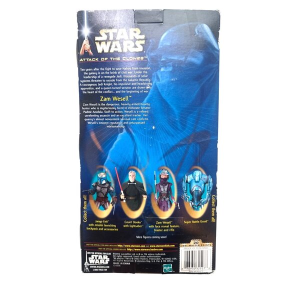 Star Wars Attack Of The Clones Zam Wesell Action Figure By Hasbro Ages 4+ Fully - Picture 2 of 7